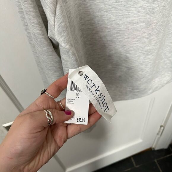 Festive Gray Holiday Sweatshirt with Red and Green socks - Picture 7 of 7